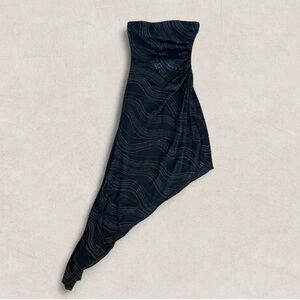 Elegant Black Y2K Strapless Dress